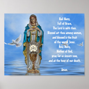 Blessed Virgin Mary Madonna Holy Spirit Chalice Poster