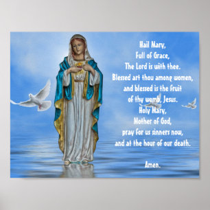 Blessed Virgin Mary Madonna Holy Spirit Religious Poster