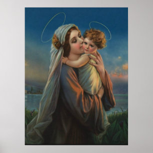 Blessed Virgin Mary Madonna with Child Jesus Poster