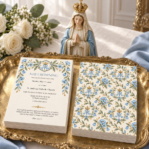 Blessed Virgin Mary Marian May Crowning Catholic Invitation