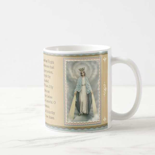 Blessed Virgin Mary  Memorare Prayer Coffee Mug (Right)