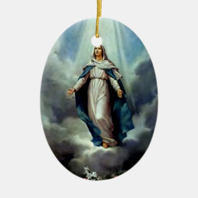 Blessed Virgin Mary - Mother of God Ceramic Tree Decoration (Front)