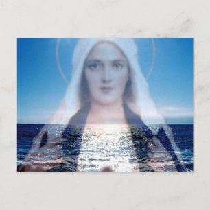 Blessed Virgin Mary Over the Ocean Postcard
