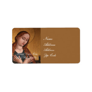 BLESSED VIRGIN MARY PLEASE PRAY FOR US LABEL