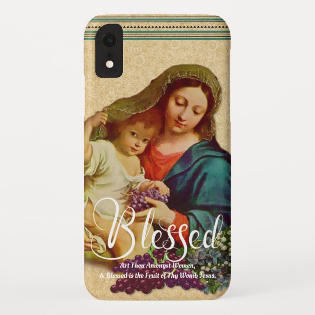 Blessed Virgin Mary Religious Jesus Catholic Case-Mate iPhone Case (Back)