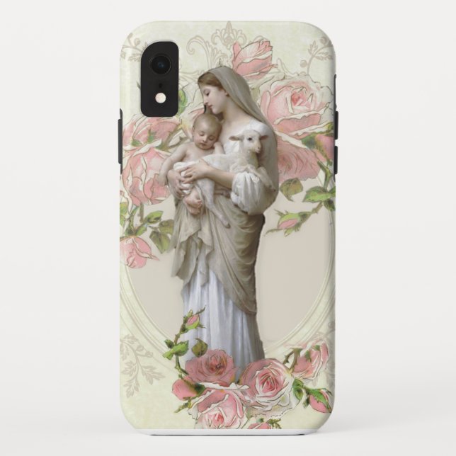 Blessed Virgin Mary Religious Vintage Catholic Case-Mate iPhone Case (Back)