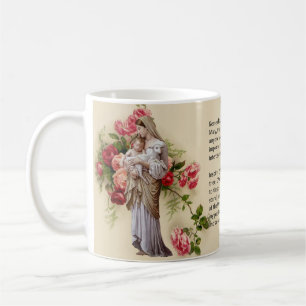 Blessed Virgin Mary Roses  Memorare Prayer Coffee Mug