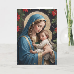 Blessed Virgin Mary Traditional Catholic Holiday Card