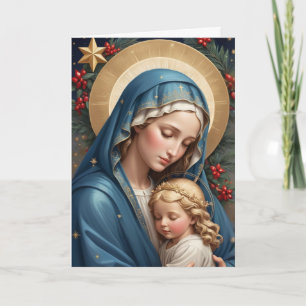 Blessed Virgin Mary Traditional Catholic Holiday Card