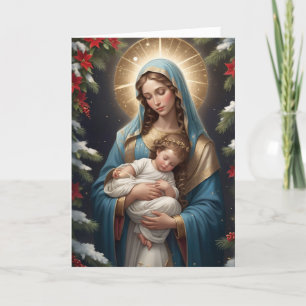 Blessed Virgin Mary Traditional Catholic Holiday Card