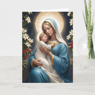 Blessed Virgin Mary Traditional Catholic Holiday Card