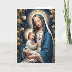 Blessed Virgin Mary Traditional Catholic Holiday Card