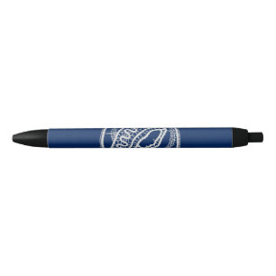 Blessed Virgin Mary, white lace, navy blue Black Ink Pen