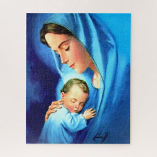 Blessed Virgin Mary with Baby Jesus Jigsaw Puzzle