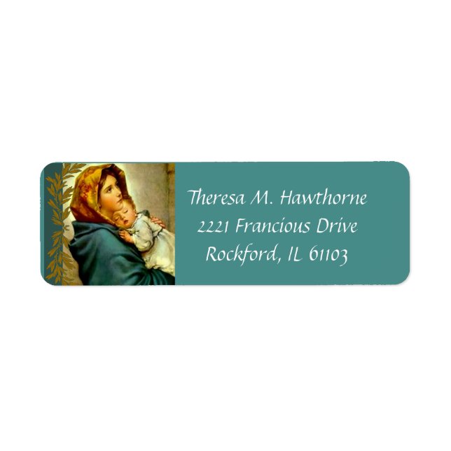 Blessed Virgin Mary with Baby Jesus Return Address Label (Front)