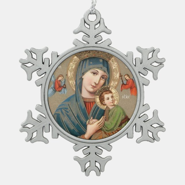 Blessed Virgin Mary with Child Jesus Ornament (Front)