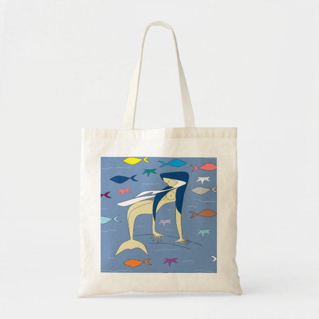 Blessed Virgin Mermaid Tote Bag (Front)