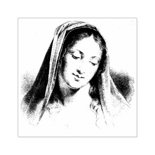 Blessed Virgin Mother Mary Catholic Religious Rubber Stamp