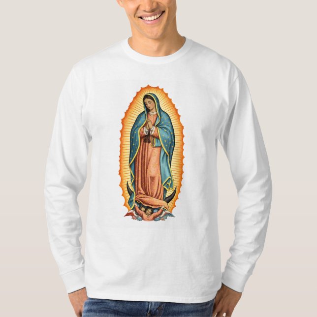 Blessed Virgin of Guadalupe Men's Long Sleeve Tee (Front)