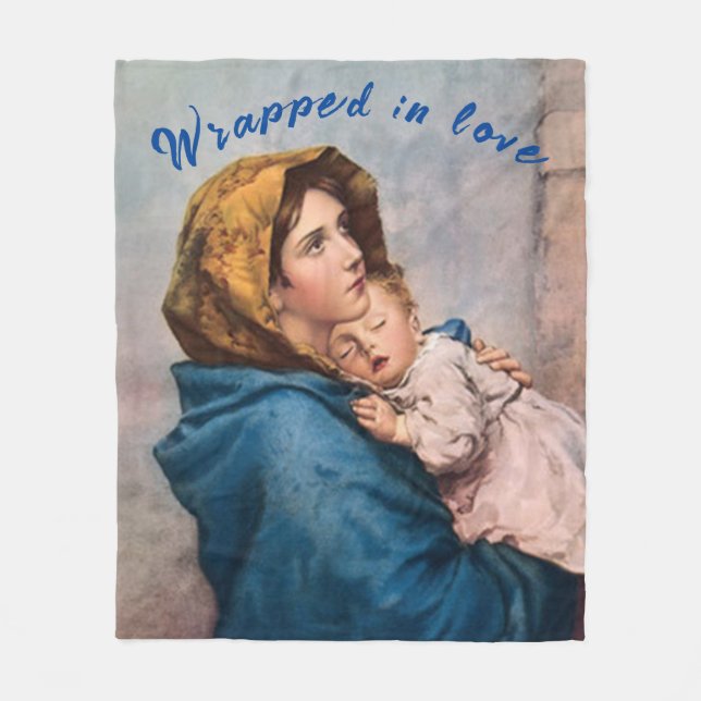 Blessed Virgin with Christ Child Fleece Blanket (Front)