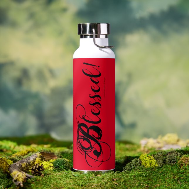 Blessed! Water Bottle (Red/White) (Outdoor)