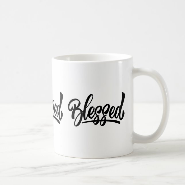 Blessed white coffee mug (Right)