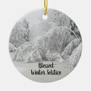 Blessed Winter Solstice Ceramic Ornament