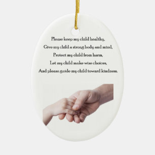 Blessed with a child ceramic ornament