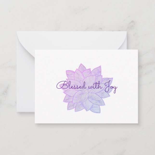 Blessed with Joy: Hand-Drawn Floral Affirmation Card (Front)