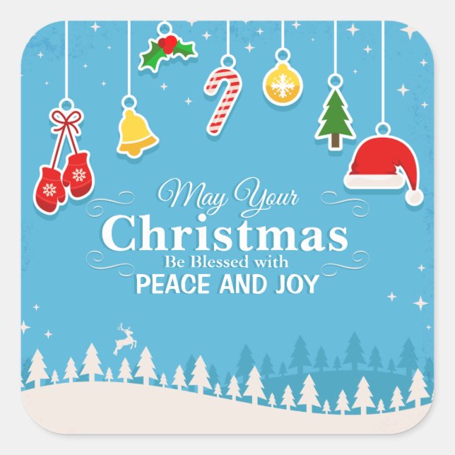 Blessed with Peace & Joy Christmas | Sticker Seal (Front)