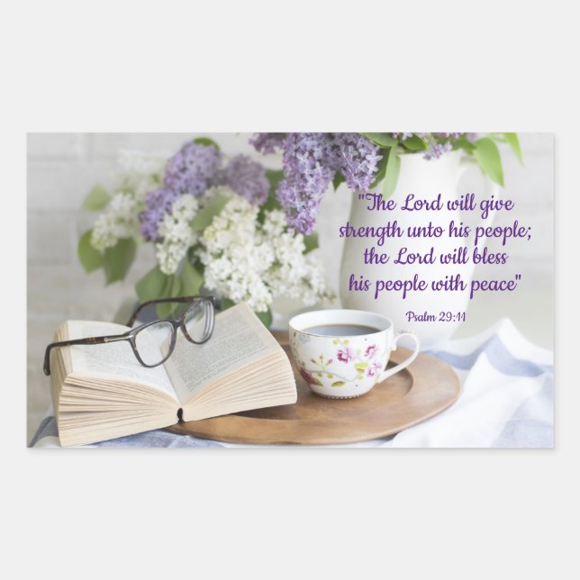 Blessed with Peace Rectangular Sticker (Front)