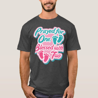Blessed With Twins Cute Pregnancy Quote  T-Shirt