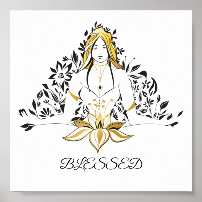 Blessed woman Goddess power illustration  Poster (Front)