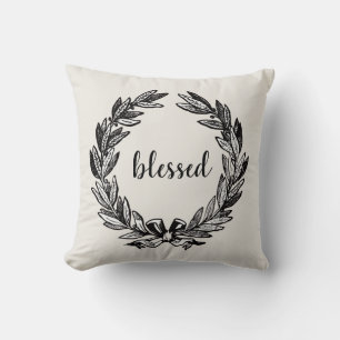 Blessed Wreath Throw Pillow
