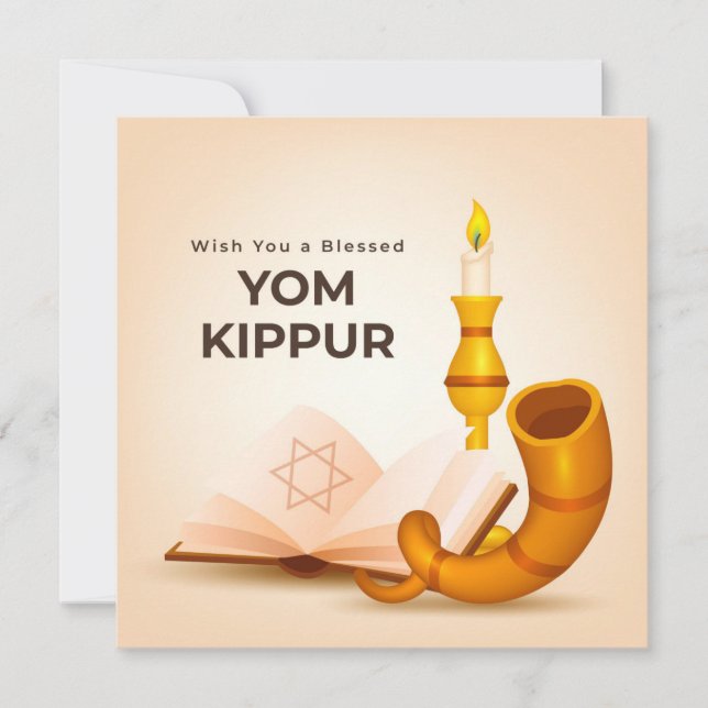 Blessed Yom Kippur Flat Card (Front)