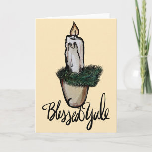 Blessed Yule Candle                                Card