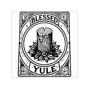 Blessed Yule Pagan Yuletide Holiday Self-inking Stamp