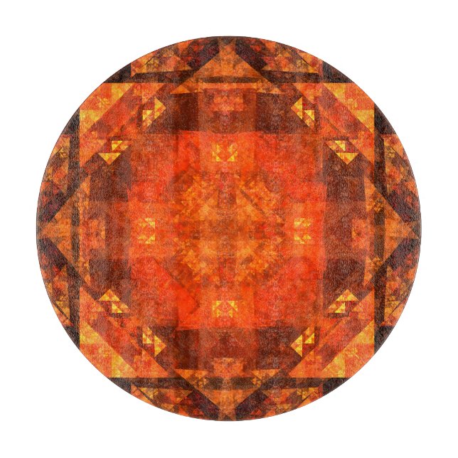 Blessing Abstract Art Circle Cutting Board (Front)
