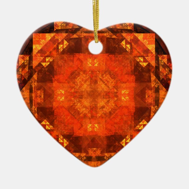 Blessing Abstract Art Heart Ornament (Front)