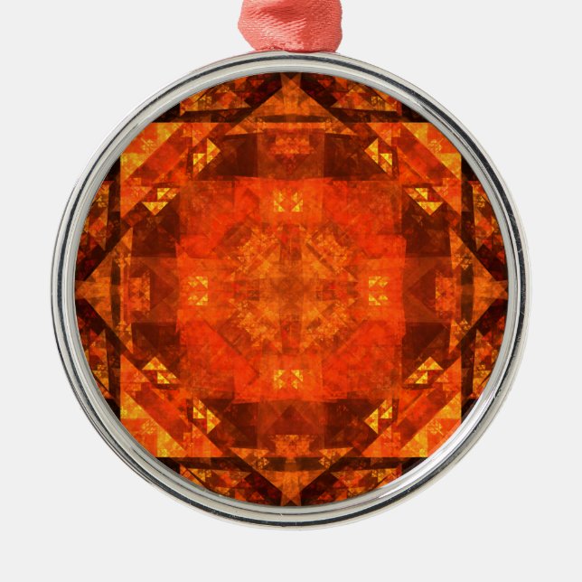 Blessing Abstract Art Round Metal Tree Decoration (Front)