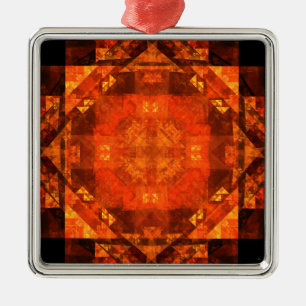 Blessing Abstract Art Square Metal Ornament
