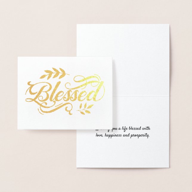 Blessing Card Minimal Elegant Gold Foil (Display)