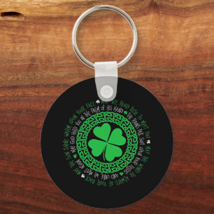 Blessing Celtic Knot 4 Leaf Clover St. Patrick's Key Ring