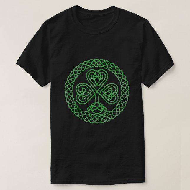 Blessing Celtic Knot 4 Leaf Clover St. Patrick's T-Shirt (Design Front)