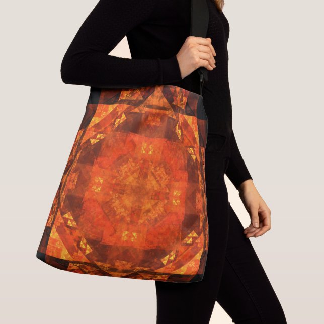 Blessing Fire Mandala Abstract Art Design Crossbody Bag (Close Up)