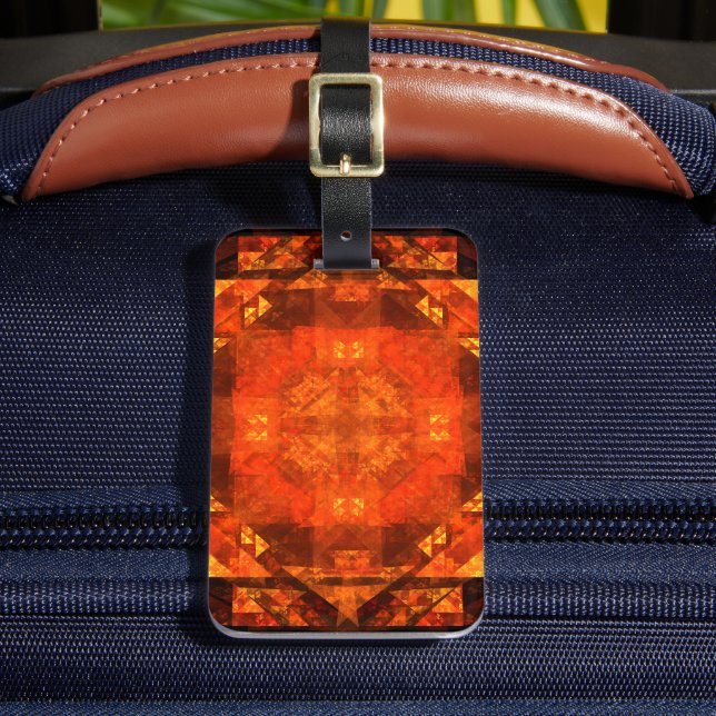 Blessing Fire Mandala Abstract Art Design Luggage Tag (Front Insitu 2)