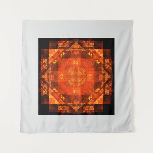Blessing Fire Mandala Abstract Art Design Tapestry (Front)