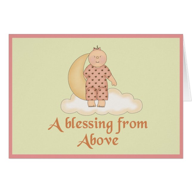 Blessing From Above Baby in Clouds Announcement (Front Horizontal)