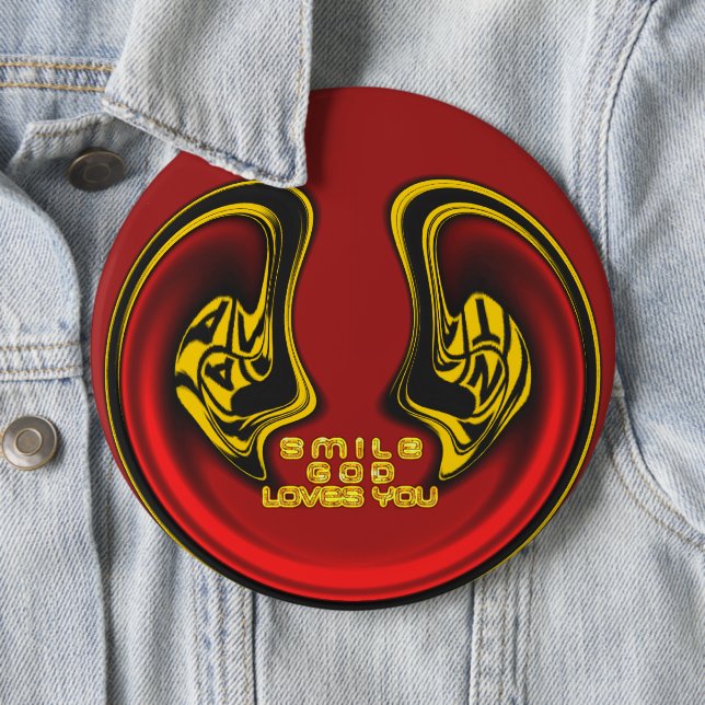 Blessing from Above: God's Love Spiritual Greeting 6 Cm Round Badge (In Situ)