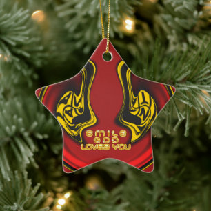 Blessing from Above: God's Love Spiritual Greeting Ceramic Ornament